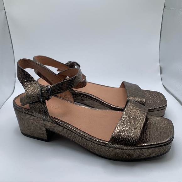 NEW Madewell The Lina Platform Sandal bronze heel Size 9.5 1407 - Picture 5 of 10
